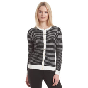 Calvin Klein Striped Button-Front Cardigan