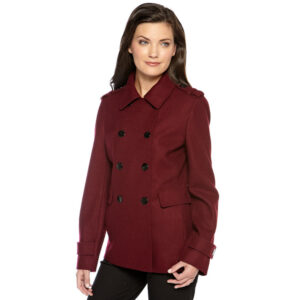 Calvin Klein Double-Breasted Wool-Blend Peacoat