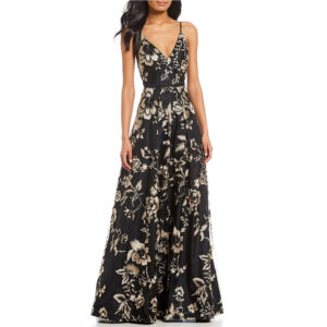 Calvin Klein Floral Embroidered Gown