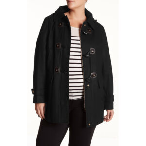 Michael Kors Plus Size Toggle-Front Hooded Coat