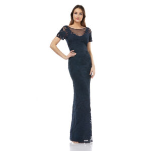 JS Collections Illusion Yoke Soutache Gown